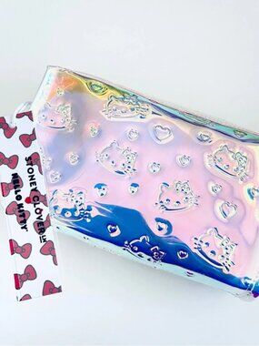 Stoney Clover Lane x Hello Kitty Iridescent Embossed Zipper Travel Pouch